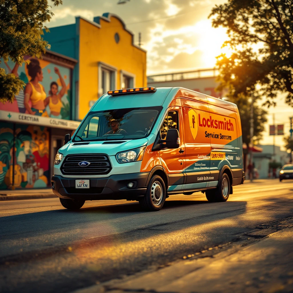 Camión de servicio móvil de cerrajería profesional en Fort Worth, Texas