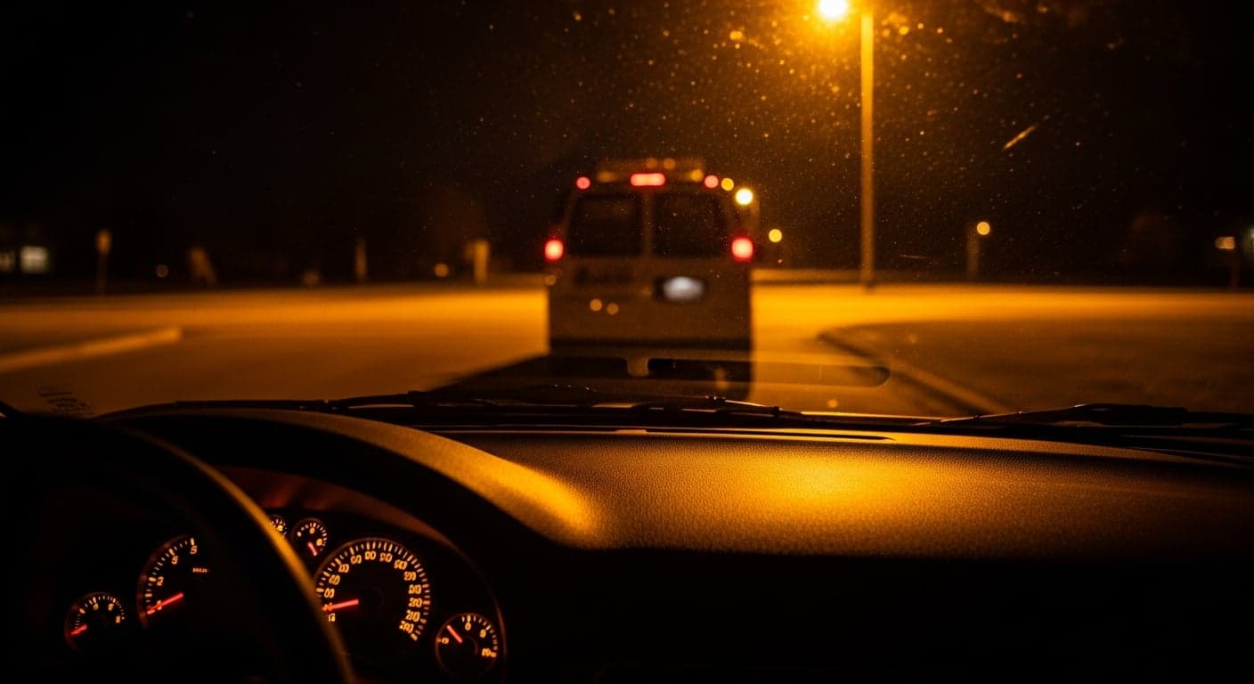 Cerrajero móvil de emergencia respondiendo a llamada nocturna en Fort Worth