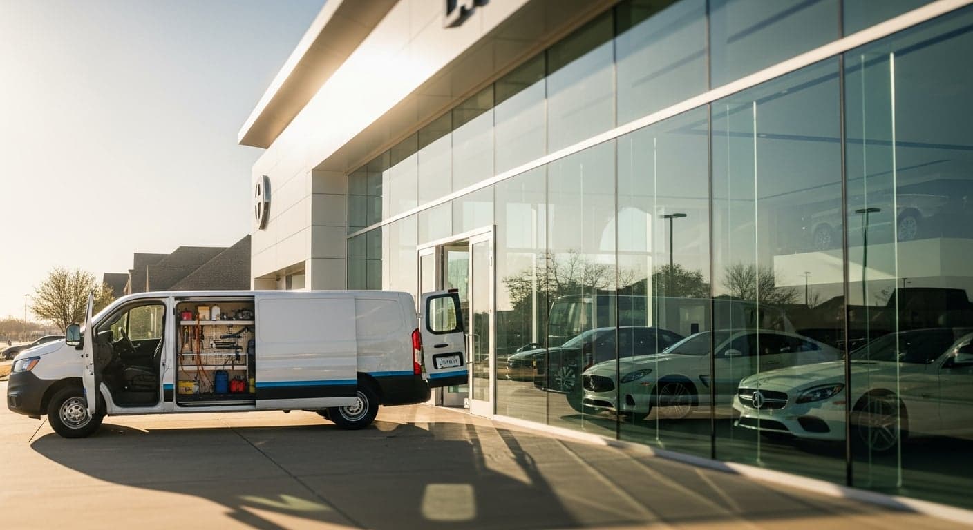 Comparativa visual entre cerrajero móvil y concesionario Toyota en Fort Worth