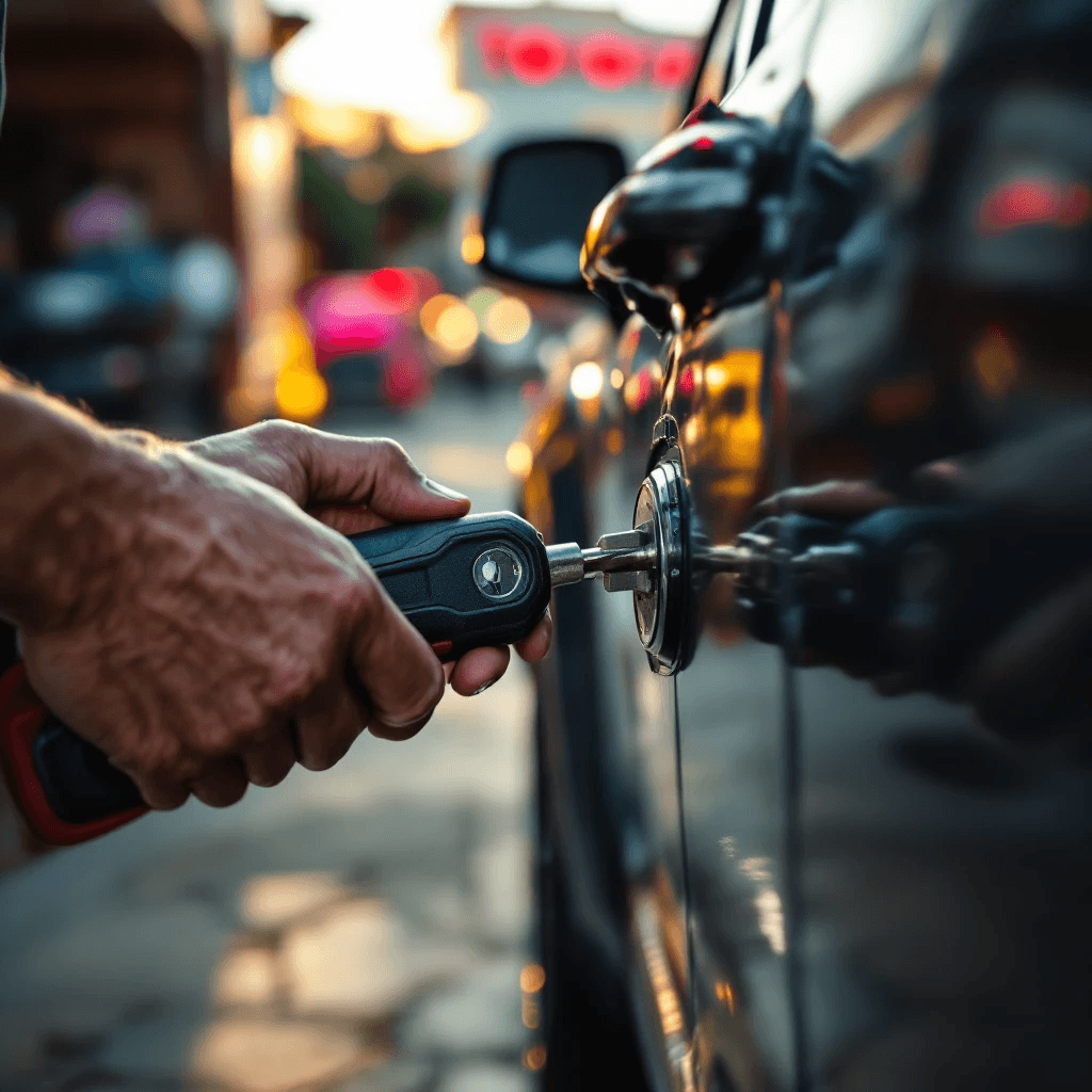 Cerrajero experto usando herramientas profesionales de precisión en Fort Worth