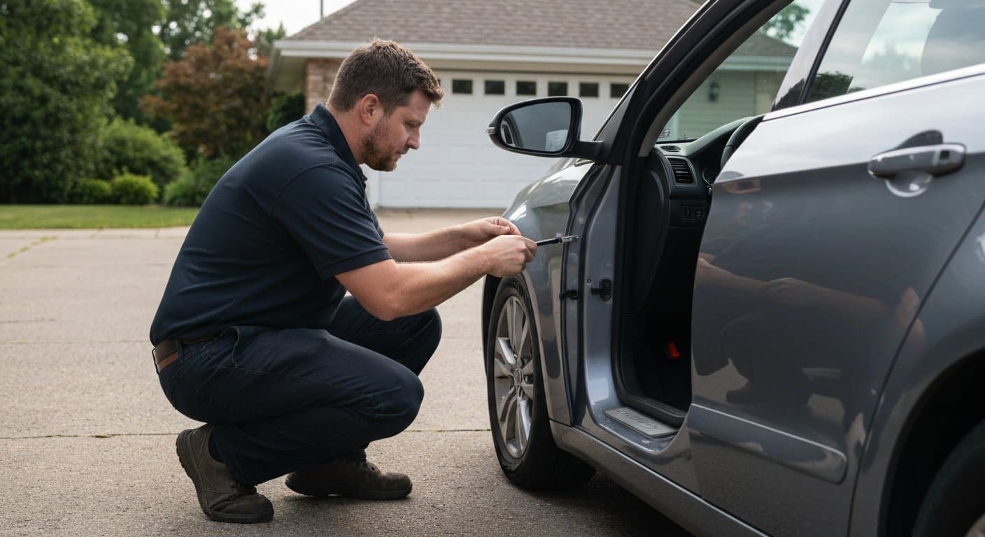 automotive locksmith illustrating Cerrajeros Cerca de Mi en Fort Worth TX: Servicio Móvil de Llaves